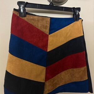 Karlie Multicolor Suede Mini Skirt